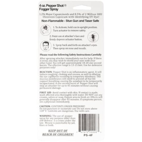 Pepper Shot 1.2% MC 4 oz Pepper Spray - Image 5