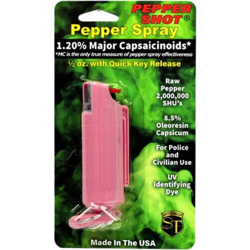 Pepper Shot 1.2% MC 1/2 oz Pepper Spray Hard Case Belt Clip and Quick Release Key Chain - Image 11