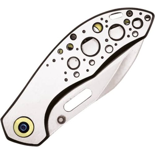 Assisted Open Folding Pocket Knife with Gold Trim - Image 3