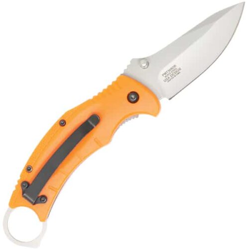 Assisted Open Pocket Knife Black and Orange with hidden second blade - Image 2