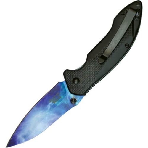 Assisted Open Pocket Knife Galaxy Design Blue - Image 2