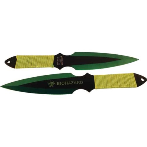 Throwing Knife 2 Piece Green BioHazard - Image 3