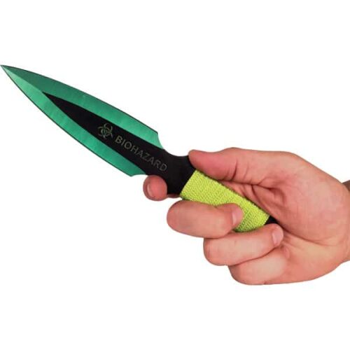 Throwing Knife 2 Piece Green BioHazard - Image 4