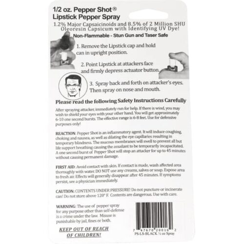 Pepper Shot 1.2% MC 1/2 oz Lipstick Pepper Sprays - Image 4