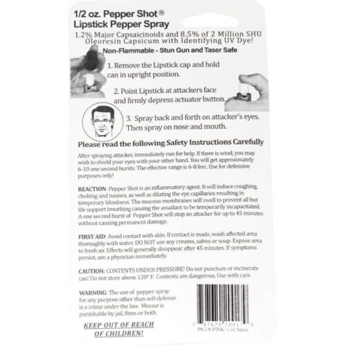 Pepper Shot 1.2% MC 1/2 oz Lipstick Pepper Sprays - Image 8