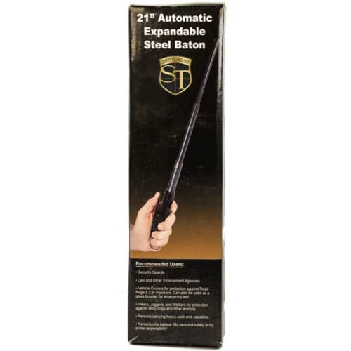 Automatic Expandable Steel Baton Black Handle - Image 7