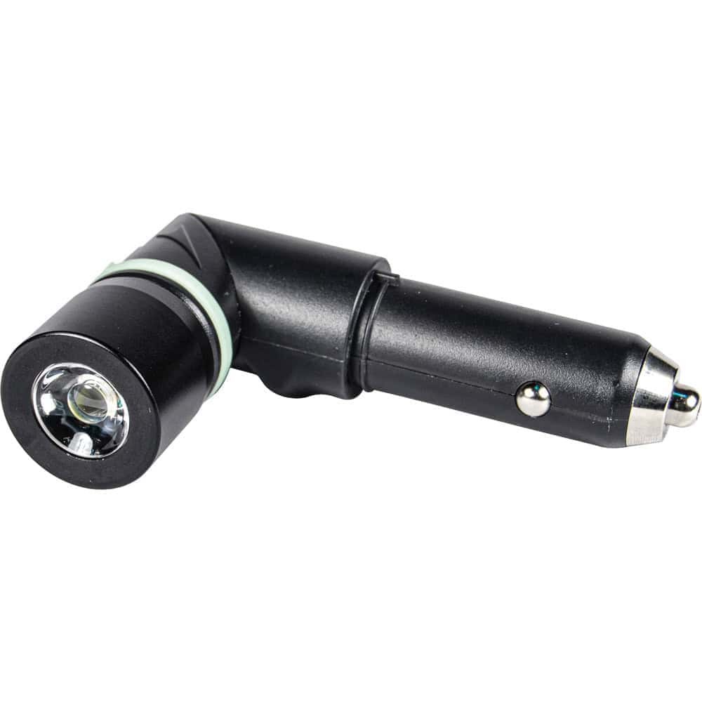 Safety Technology 8-N-1 Car Charger Power Bank Auto Safety Tool – USB Charging, 1400mAh Power Bank, 120-Lumen Flashlight, Seat Belt Cutter, Glass Break Hammer, Red Signal Light, Magnetic Mount - Image 4