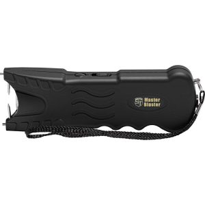 Master Blaster Stun Gun 95,000,000V – 4.9 Milliamp Output, 120-Lumen Flashlight, Disable Pin Safety, Rechargeable Lithium Battery, Nylon Holster, Lifetime Warranty