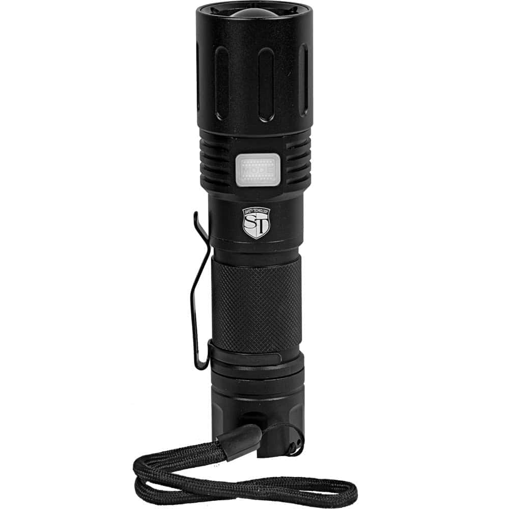 Safety Technology 3000 Lumen LED Zoomable Self-Defense Flashlight – Aircraft-Grade Aluminum, Rechargeable 26650 Battery, 1300-Foot Beam, Strobe and SOS Modes, Belt Clip, 6.22 x 1.61 Inches - Image 2