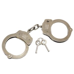 Streetwise Nickel-Plated Steel Handcuffs with Double Lock Mechanism – 22 Locking Positions, Push Pin Double Lock, Standard Key Compatible, 2 Keys Included, 1-Year Warranty