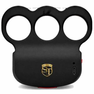 Three Finger Grip Stun Gun | Squeeze-to-Fire Activation | Ergonomic Design | Rechargeable | Safety LED | Compact Everyday Carry Self-Defense