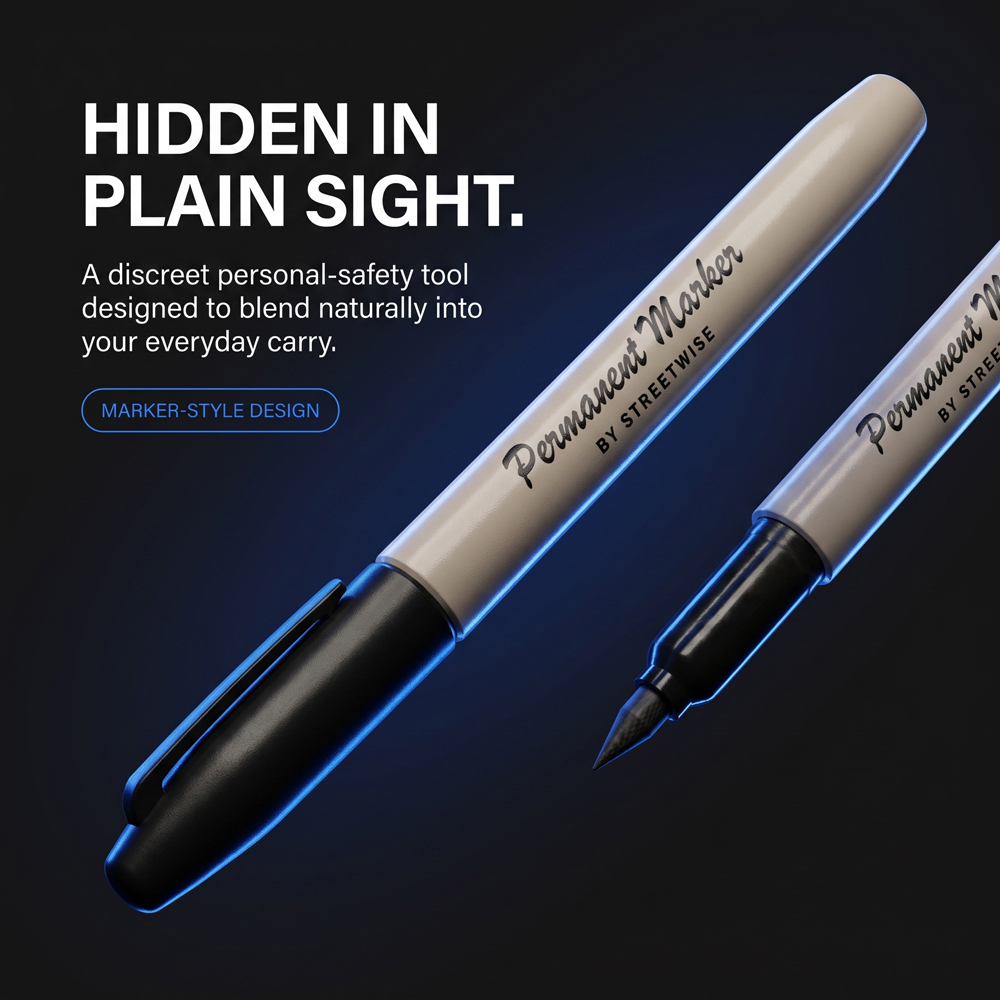Permanent Marker Self-Defense Pen – Discreet Carbon Fiber Tip - Image 2