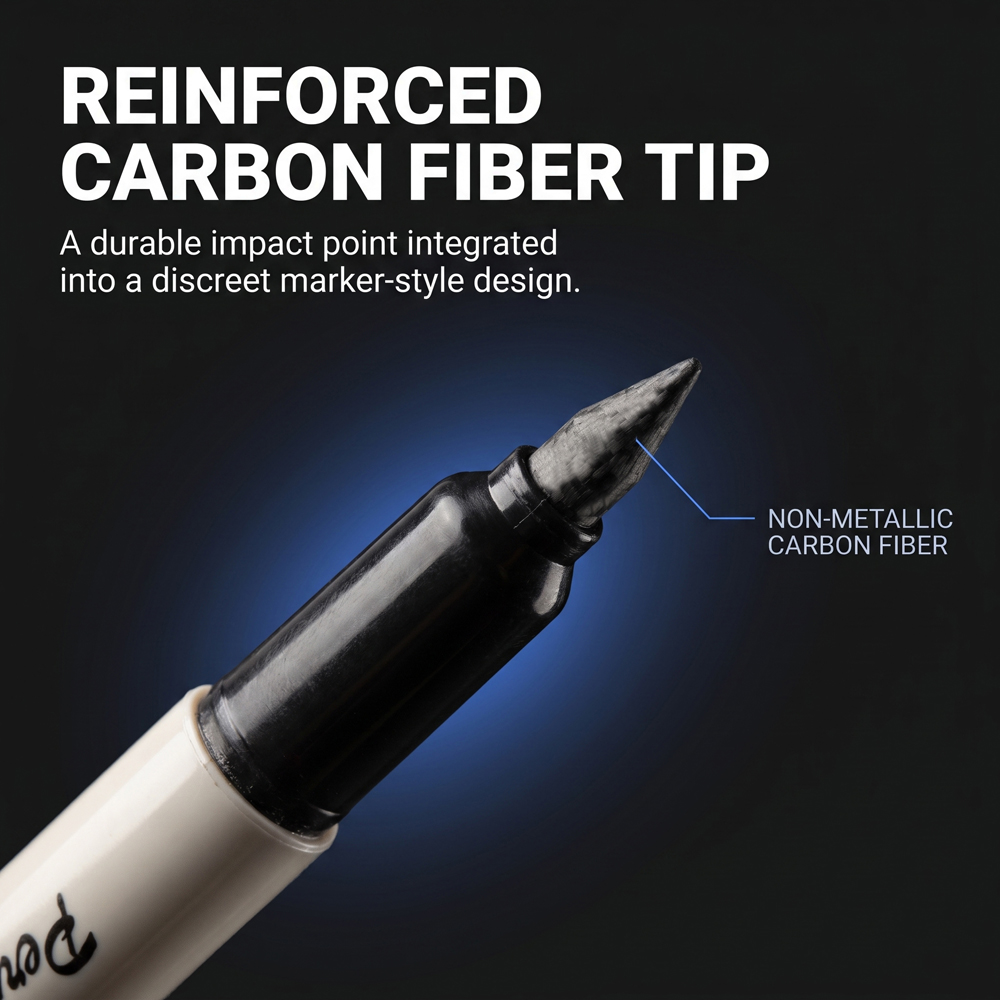 Permanent Marker Self-Defense Pen – Discreet Carbon Fiber Tip - Image 3